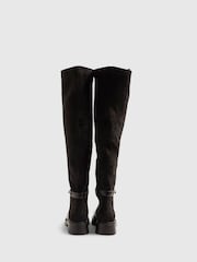 River Island Black High Leg Flat Riding Boots - Image 3 of 5
