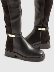 River Island Black High Leg Flat Riding Boots - Image 4 of 5