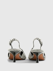 River Island Black Printed Embellished Sling Back Court Shoes - Image 4 of 5
