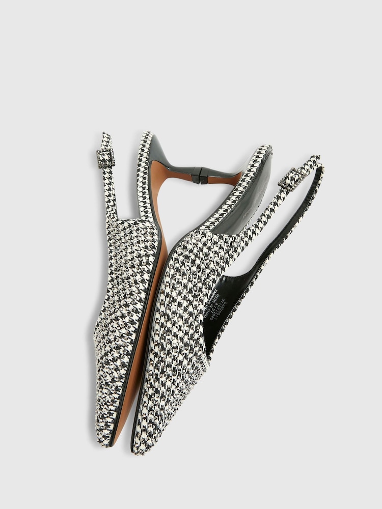 River Island Black Printed Embellished Sling Back Court Shoes - Image 5 of 5