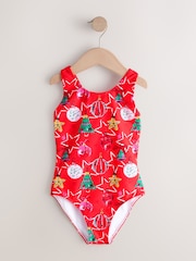 Red Christmas Swimsuit (3-8yrs) - Image 2 of 4