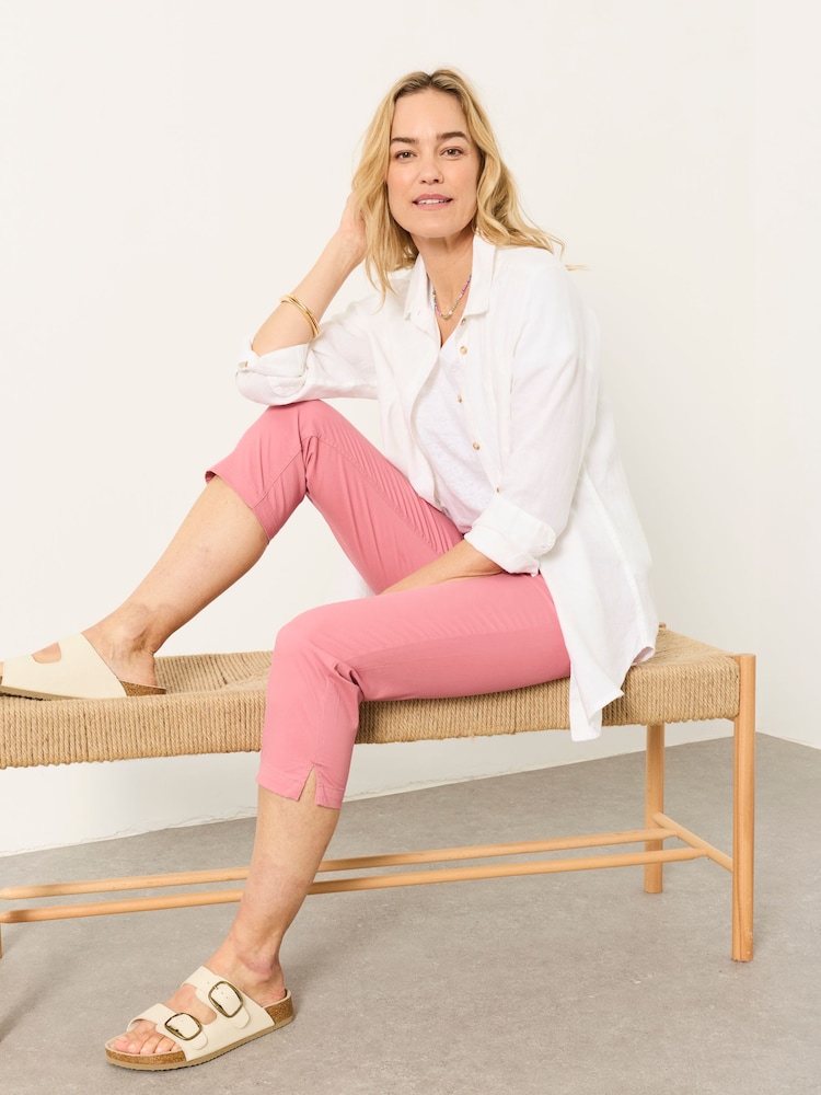 FatFace Farnham Pink Cropped Slim Chino Trousers - Image 2 of 7