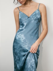 Satin Jacquard Straps Midi Dress - Imaginea 1 din 6