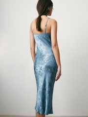 Satin Jacquard Straps Midi Dress - Imaginea 5 din 6