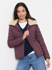 بنفسجي برقوقي - FatFace Colour Block Puffer Jacket - صورة 1 من 3