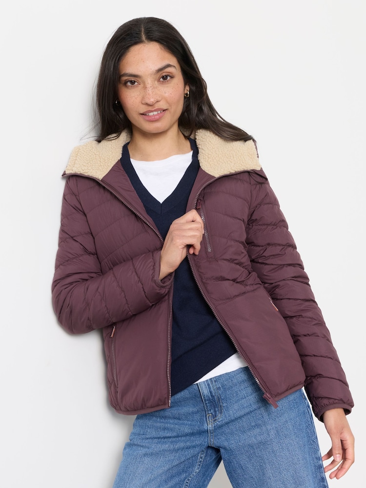 بنفسجي برقوقي - FatFace Colour Block Puffer Jacket - صورة 1 من 3 بنفسجي برقوقي - FatFace Colour Block Puffer Jacket - صورة 1 من 3