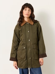 FatFace Kent Olive Green Petite Barn Jacket - Image 1 of 9