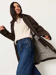 FatFace Polly Chocolate Brown Petite Coat - Image 5 of 8