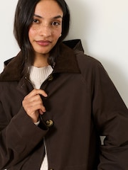 FatFace Polly Chocolate Brown Petite Coat - Image 6 of 8