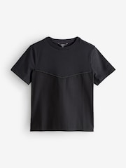 Black Round Neck Short Sleeve Beaded T-Shirt - Image 1 of 1