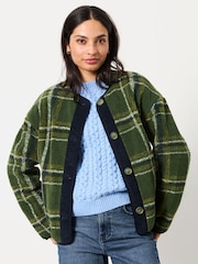 Cheque verde - Chaqueta de forro polar FatFace Borreguito - Imagen 1 de 6