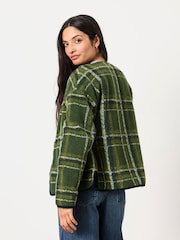 Cheque verde - Chaqueta de forro polar FatFace Borreguito - Imagen 2 de 6