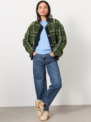 Cheque verde - Chaqueta de forro polar FatFace Borreguito - Imagen 4 de 6