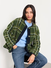 Cheque verde - Chaqueta de forro polar FatFace Borreguito - Imagen 5 de 6