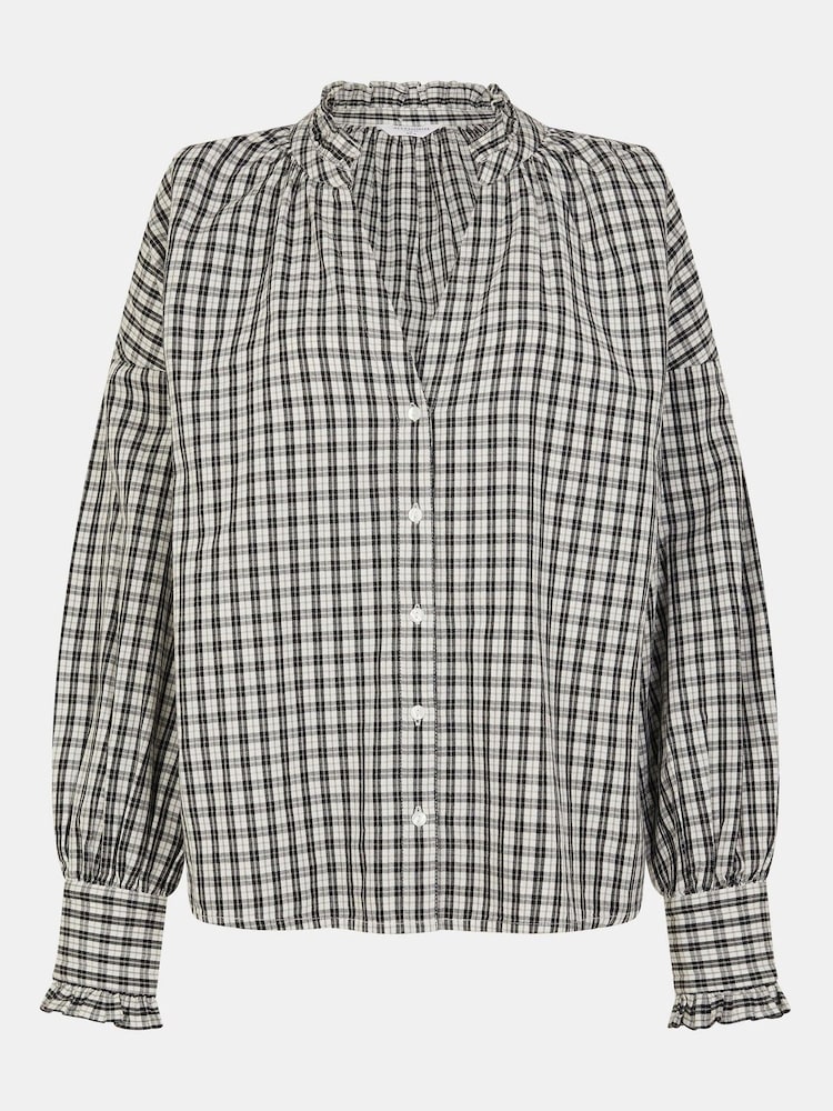 Accessorize Black Check Print Blouse - Image 4 of 4