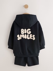 Black Big Smiles Hoodie and Shorts Set (3mths-7yrs) - Image 2 of 5
