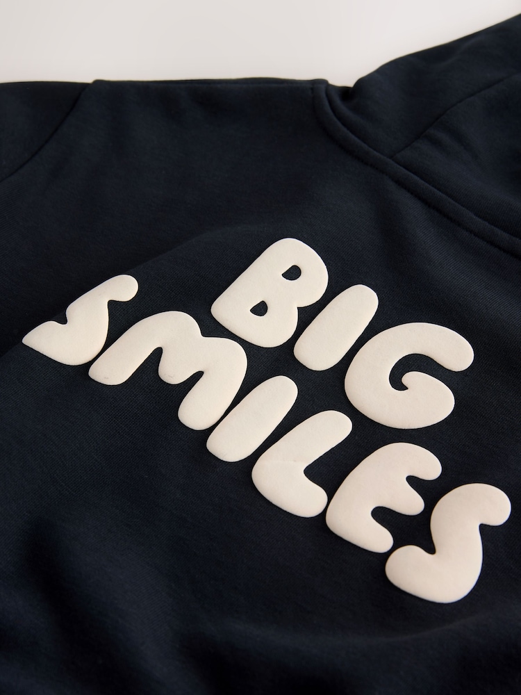 Black Big Smiles Hoodie and Shorts Set (3mths-7yrs) - Image 9 of 9