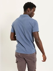 FatFace Albury Blue Textured Polo Shirts - Image 2 of 5