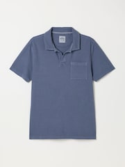 FatFace Albury Blue Textured Polo Shirts - Image 5 of 5