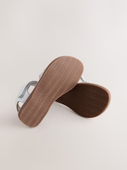 White Wide Fit (G) Leather Twist Sandals with Touch Fastening - Image 6 of 6
