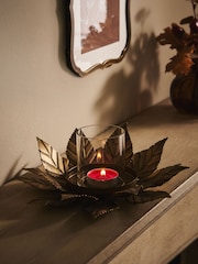 Bronze Autumn Leaf Metal Tea Light Holder - Image 2 of 4