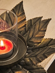 Bronze Autumn Leaf Metal Tea Light Holder - Image 3 of 4