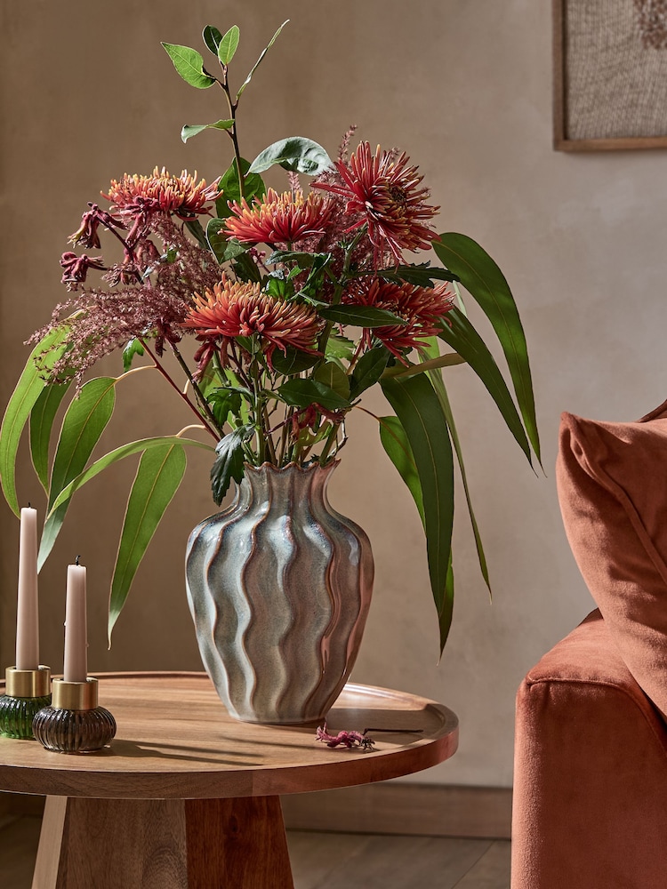 Green Reactive Glaze Ceramic Vase - Image 1 of 3