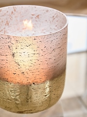 Gold Rustic Glass Candle Holder - Image 3 of 4