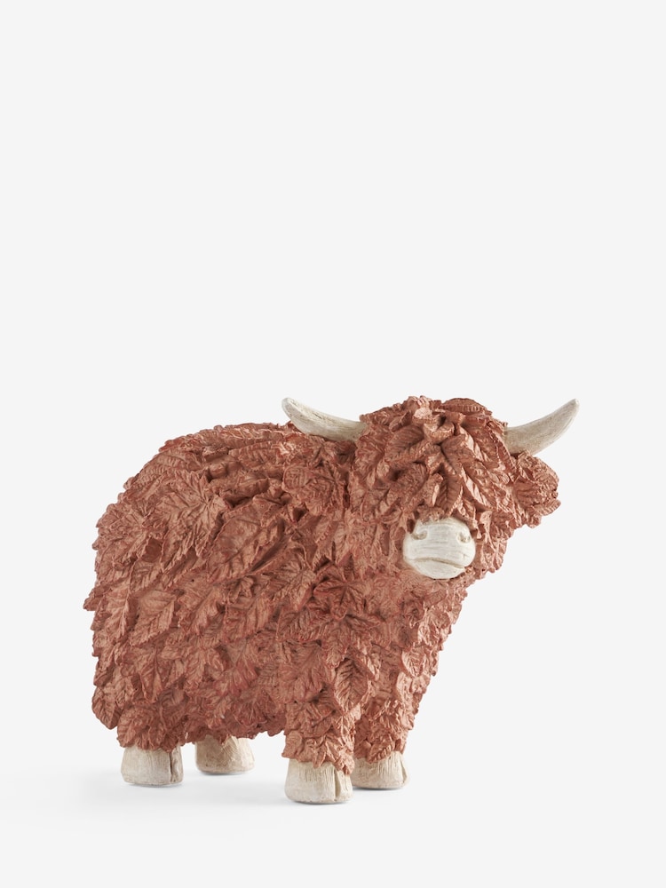Adorno de otoño de Hamish the Altoland Cow con hojas de otoño - Imagen 3 de 3