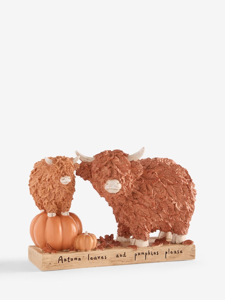 Orange Leafy Autumn Hamish The Highland Cow Sentimental Ornament - Image 3 of 3 Orange Leafy Autumn Hamish The Highland Cow Sentimental Ornament - Image 3 of 3