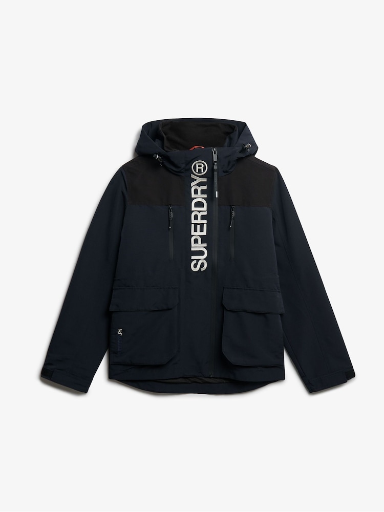 Superdry Blue Colour Block Ultimate Windbreaker Jacket - Image 6 of 6 Superdry Blue Colour Block Ultimate Windbreaker Jacket - Image 6 of 6
