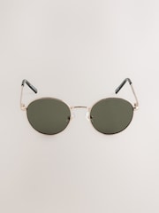 Gold Round Metal Sunglasses - Image 1 of 3