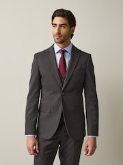 Brun - Slim Fit (Slim Fit) - Veste de costume texturée - Image 1 de 10