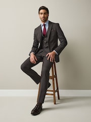 Brun - Slim Fit (Slim Fit) - Veste de costume texturée - Image 2 de 10