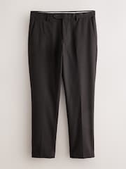 Brown Slim Fit Textured Suit Trousers - Image 1 of 4