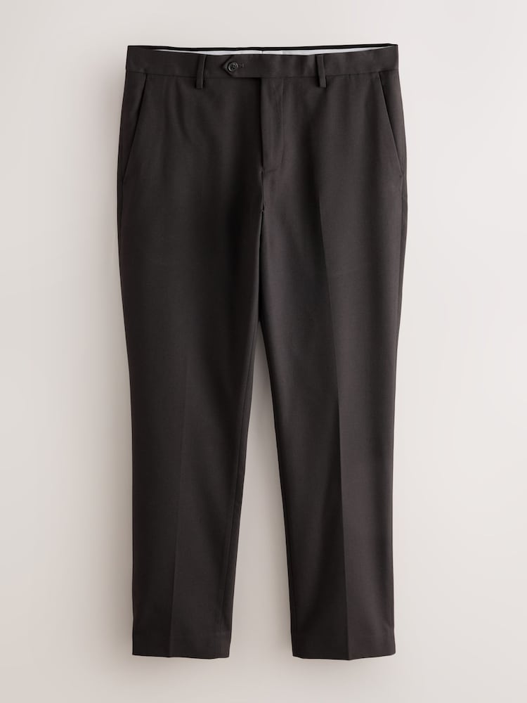 Brown Slim Fit Textured Suit Trousers - Image 1 of 4