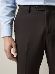 Brown Slim Fit Textured Suit Trousers - Image 5 of 9