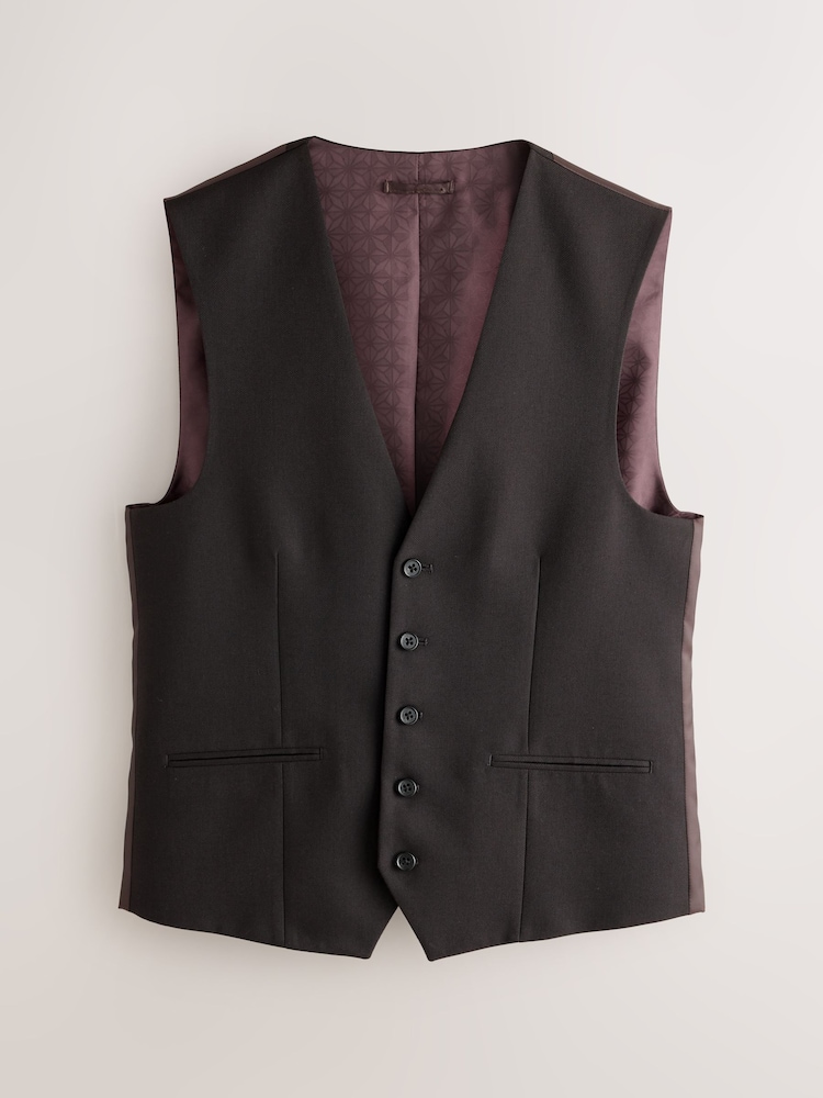 Brown Textured Suit Waistcoat - Image 1 of 3