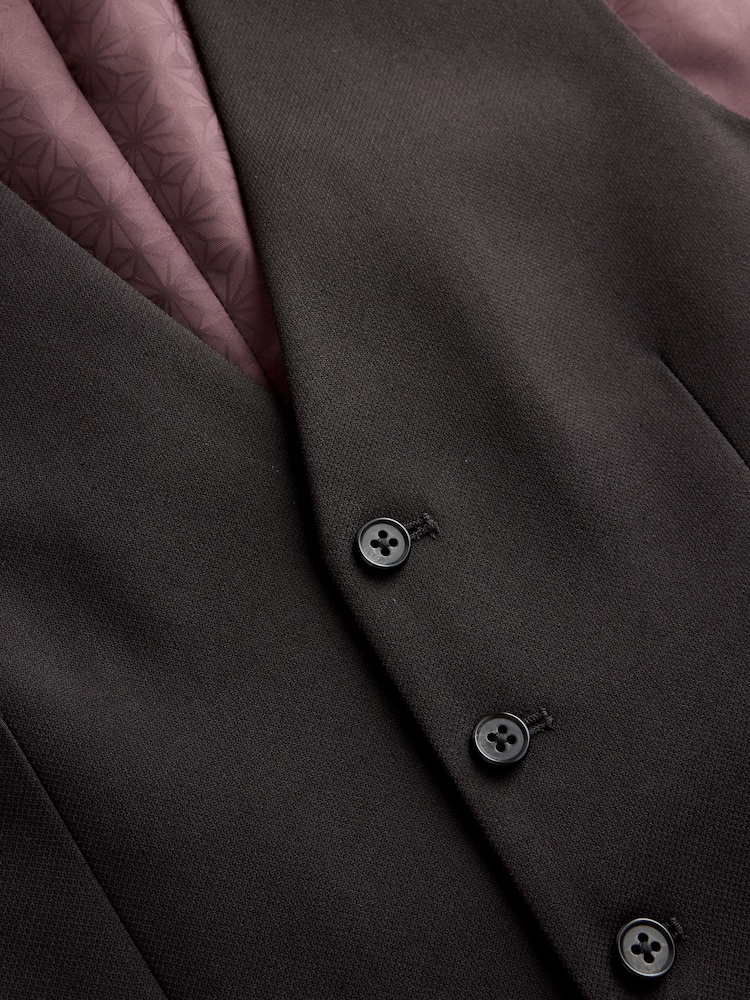 Brown Textured Suit Waistcoat - Image 2 of 3