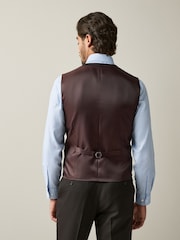 Brown Textured Suit Waistcoat - Image 4 of 9
