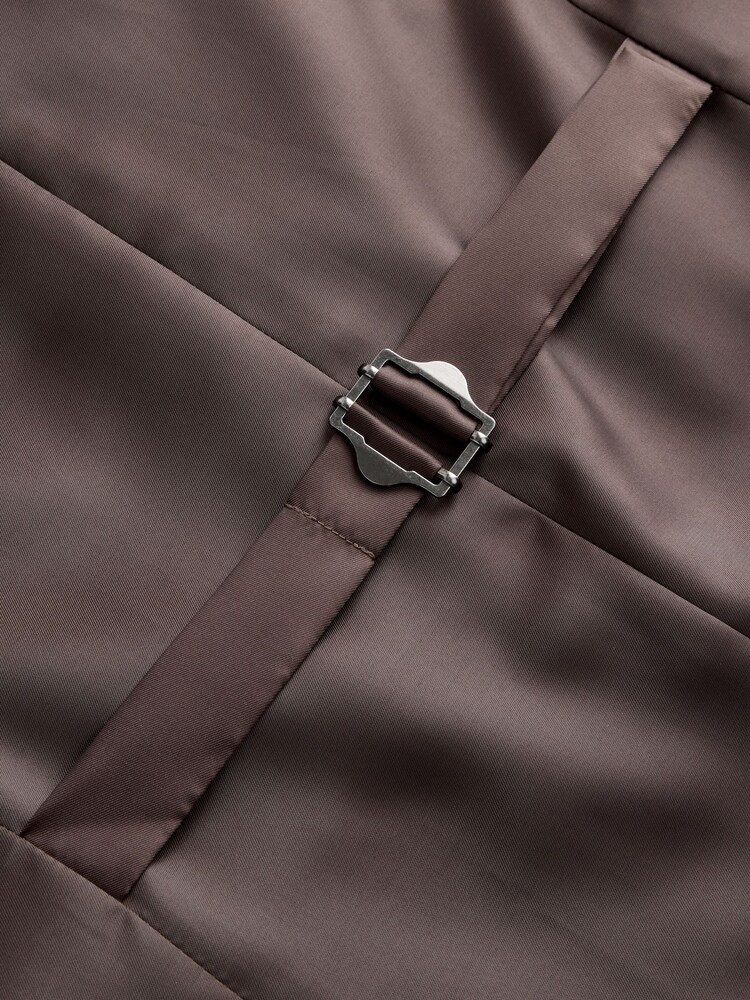 Brown Textured Suit Waistcoat - Image 9 of 9 Brown Textured Suit Waistcoat - Image 9 of 9