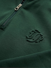 Superdry Green Country Club Embossed Half Zip Jumper - Image 5 of 5