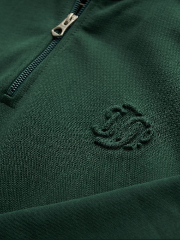 Superdry Green Country Club Embossed Half Zip Jumper - Image 5 of 5