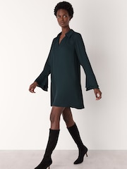 Whistles Blue Trapeze Mini Dress - Image 3 of 5