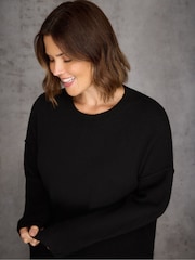 Live Unlimited Black Round Neck Knit Jumper Dress - Image 3 of 5