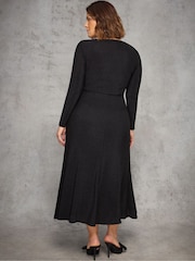 Live Unlimited Black Petite Ruched Jersey Dress - Image 5 of 5
