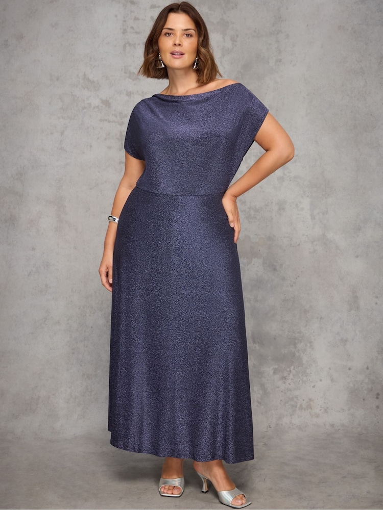 Live Unlimited Purple Sparkle Asymmetric Maxi Dress - Image 1 of 6 Live Unlimited Purple Sparkle Asymmetric Maxi Dress - Image 1 of 6