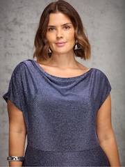 Live Unlimited Purple Sparkle Asymmetric Maxi Dress - Image 3 of 6