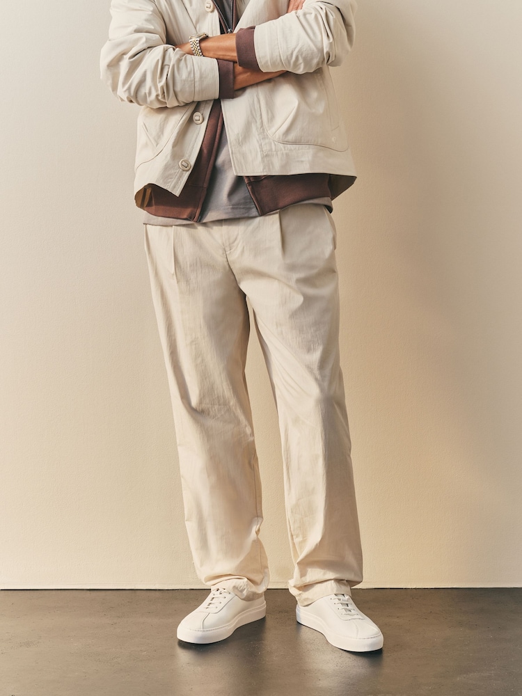 Nothing Ordinary Stone Pleat Front Straight Fit Trousers - Image 1 of 3