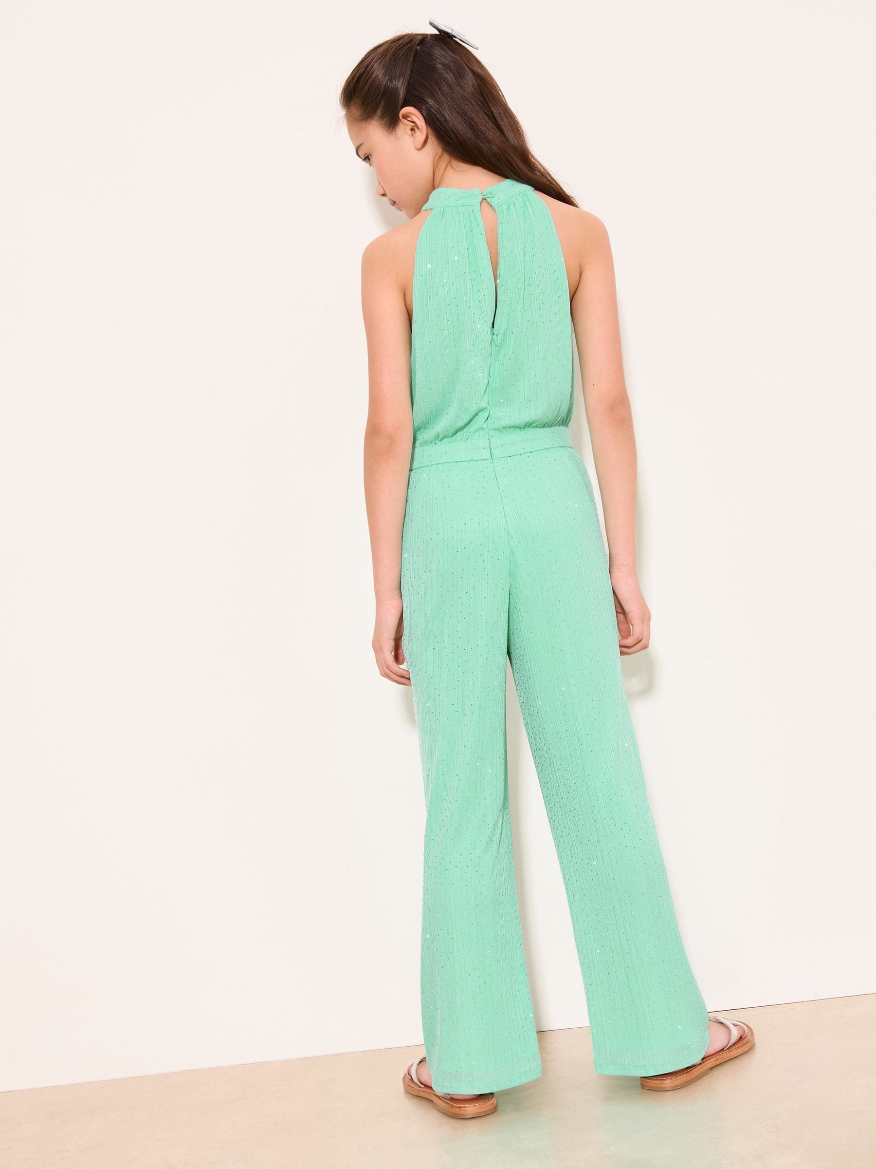 2025SS✨マイラン　Tailored Jumpsuit | Mint Buy Lipsy Mint Green Sparkle Halter Party Jumpsuit (7-16yrs) from